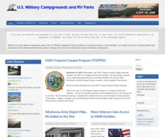 Militarycampgrounds.us(Military Campgrounds and RV Parks) Screenshot