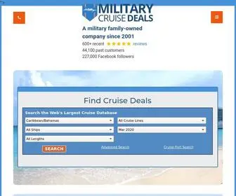 Militarycruisedeals.com(Veteran and Military Cruise Discounts) Screenshot