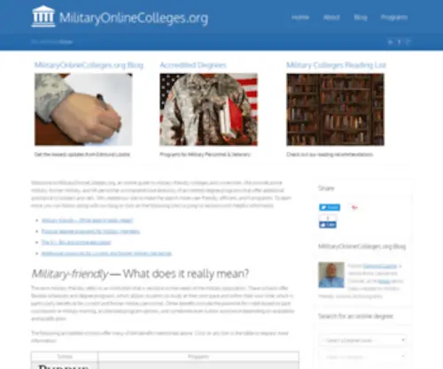 Militaryonlinecolleges.org(Online Military Friendly Colleges Guide) Screenshot