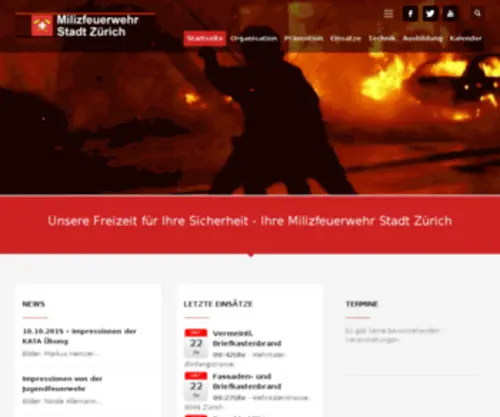 MilizFeuerwehr.ch(Milizfeuerwehr Zürich) Screenshot