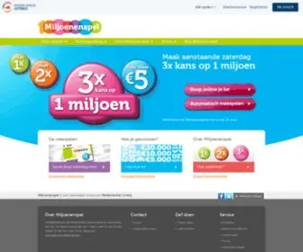 Miljoenenspel.nl(Iedere week kans op 1 miljoen in de Staatsloterij Miljoenenspel) Screenshot