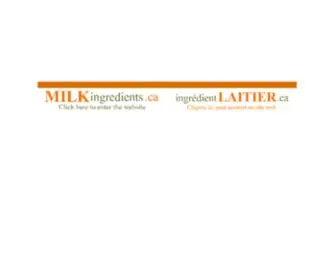 Milkingredients.ca(Canadian Dairy Commission) Screenshot