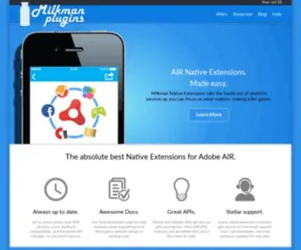 Milkmanplugins.com(The best Native Extensions for Adobe AIR) Screenshot