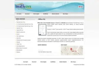 Milkon.com.tr(Milkon Süt ve Gıda Mamulleri San) Screenshot