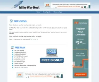 Milkywayhost.com(Portal Home) Screenshot