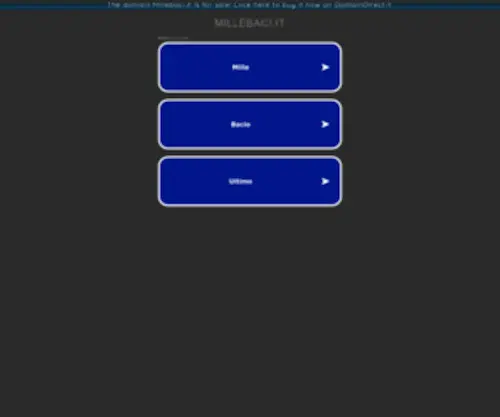 Millebaci.it(Decolla online con il dominio giusto per mille baci) Screenshot