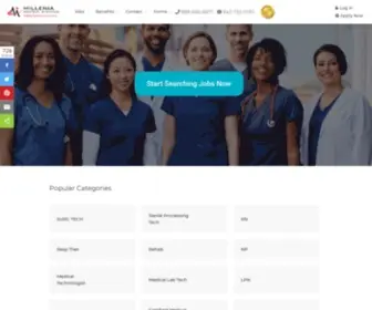 Milleniamedical.com(Travel Nurse Jobs Travel Nursing Jobs View Nursing Jobs) Screenshot