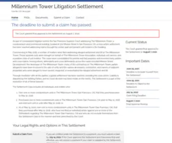 Millenniumtowerlitigationsettlement.com(Millennium Tower Settlement) Screenshot