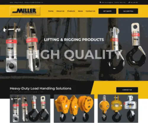 Millerproducts.net(Rigging Swivels & Hooks) Screenshot