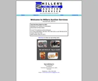 Millersauctionservice.com(Alberta Auctions and Auction Sales in Central Alberta Canada) Screenshot