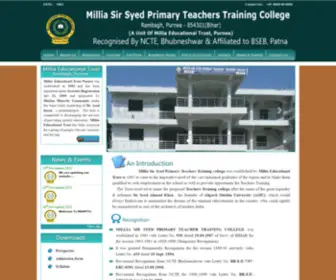 Milliasspttcollegepurnea.org(Millia Sir Syed Primary Tearchers Traning College) Screenshot