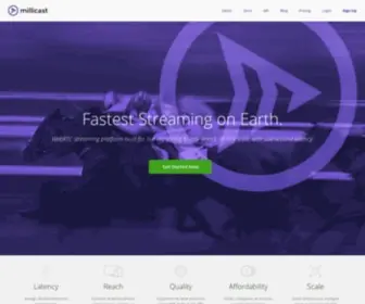 Millicast.com(Real-Time Video Streaming Platform) Screenshot