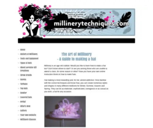 Millinerytechniques.com(The Art of Millinery) Screenshot