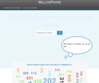 Millionphone.net(Reverse Phone Lookup) Screenshot