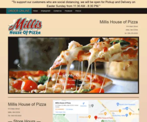 Millishouseofpizza.com(Millis House of Pizza) Screenshot