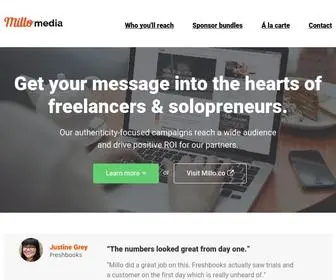 Millomedia.com(Reach freelancers & solopreneurs) Screenshot