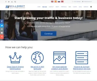 Milloret.com(SEO services Europe) Screenshot