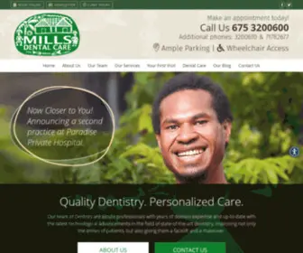 Millsdentalcare.com(Port Moresby Dentist) Screenshot