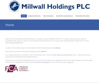 Millwallholdingsplc.co.uk(Millwall Holdings LTD) Screenshot