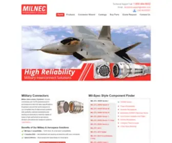 Milnec.com(Military & Aerospace Connectors) Screenshot