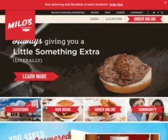 Miloshamburgers.com(Milo's Hamburgers) Screenshot