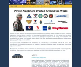 Milpowerinc.com(Military RF Power Amplifiers & Power Supplies) Screenshot