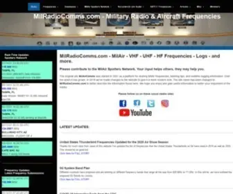 Milradiocomms.com(Military Radio Frequncies) Screenshot