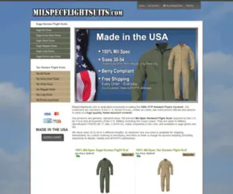 MilspecFlightsuits.com(Milspec Flightsuits) Screenshot