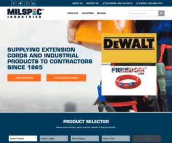 Milspecind.com(Cable and Electrical Products Provider) Screenshot