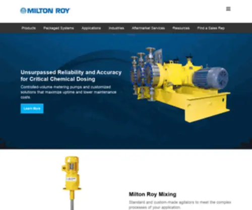 Miltonroy-Europe.com(Milton Roy Europe) Screenshot
