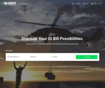 Milversity.com(Find GI Bill Approved Schools & Training Programs) Screenshot