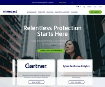 Mimecast.com(Email & Collaboration Security) Screenshot
