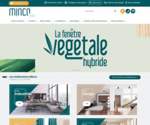 Minco.fr(Créateur de la menuiserie HYBRIDE (bois aluminium)) Screenshot