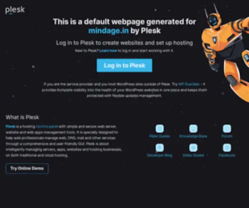 Mindage.in(Domain Default page) Screenshot