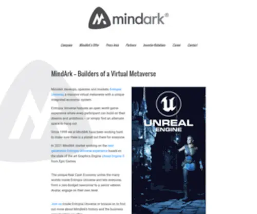 Mindark.se(Creators of Entropia Universe) Screenshot