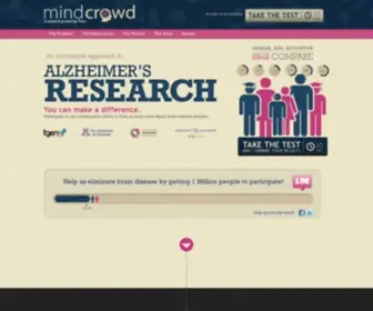 Mindcrowd.org(Leveraging Genetics to Advance Alzheimer's Research) Screenshot
