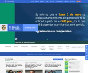 Mindeporte.gov.co(Ministerio del Deporte) Screenshot