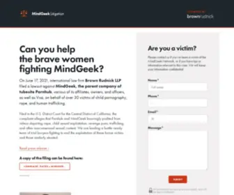 Mindgeeklitigation.com(// MindGeek Litigation) Screenshot