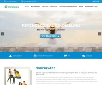 Mindgurulive.com(The Best Way to Meet a Counsellor or Psychologist) Screenshot