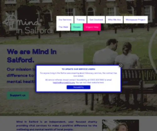 Mindinsalford.org.uk(Mind in Salford) Screenshot