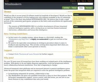 Mindmakers.org(Wiki) Screenshot