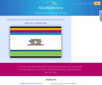 Mindmyministry.com(Church service scheduling) Screenshot