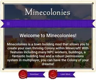 Minecolonies.com(Minecolonies) Screenshot