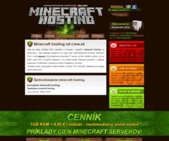 Minecraft-Hosting.sk(MINECRAFT HOSTING) Screenshot