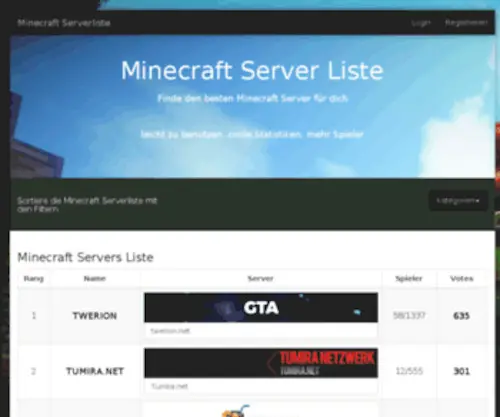 Minecraft-Serverlist.eu(Minecraft server list) Screenshot