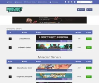 Minecraft-Servers-List.org(Find the most exciting minecraft servers at our toplist) Screenshot