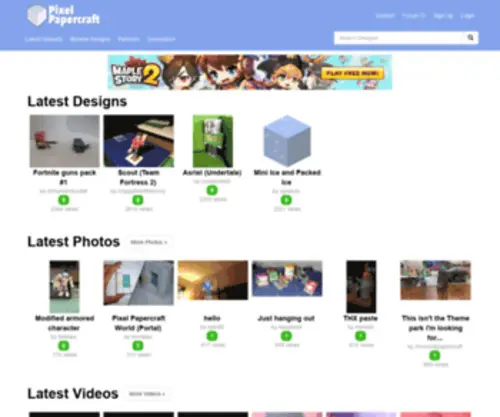 Minecraftpapercraft.com(Pixel Papercraft) Screenshot