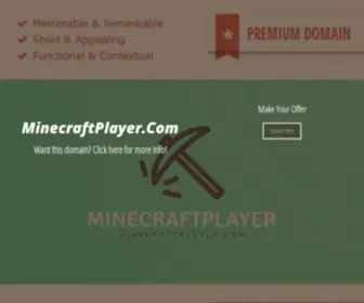 Minecraftplayer.com(Purchase today. Make your offer! Fast domain transfer) Screenshot