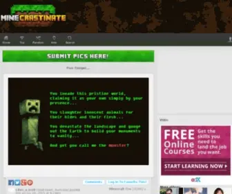 Minecrastinate.com(Amazing Minecraft Creations and Funny Pics) Screenshot