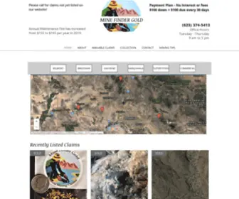 Minefindergold.com(Mine Finder Gold Arizona Mining Claims For Sale BLM Registered) Screenshot